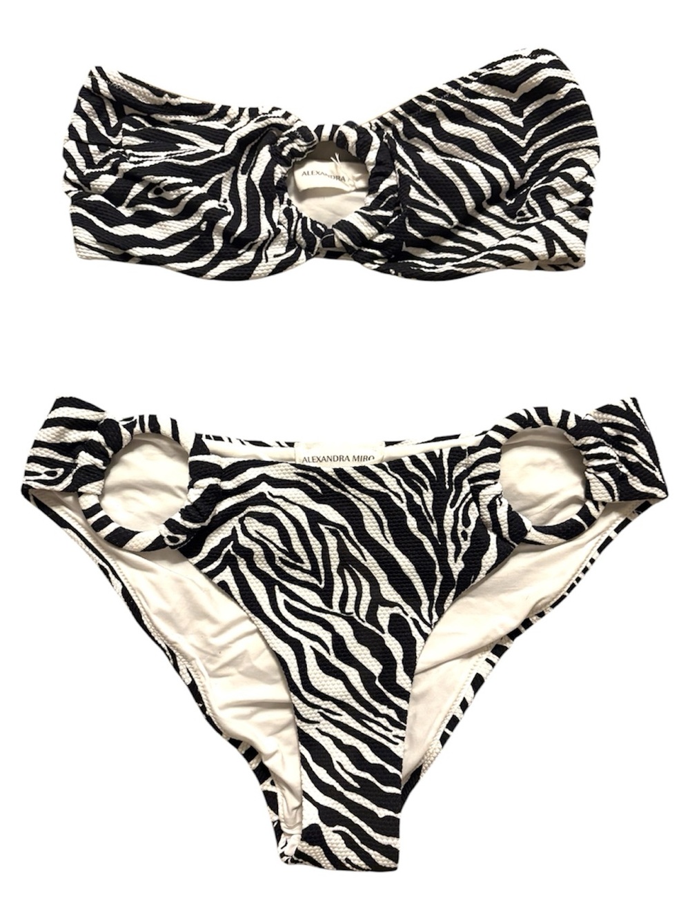 Alexandra Miro Zebra Print Carlotta Bandeau Bikini Set